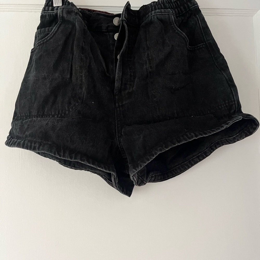 RVCA Black High Waist Denim Shorts